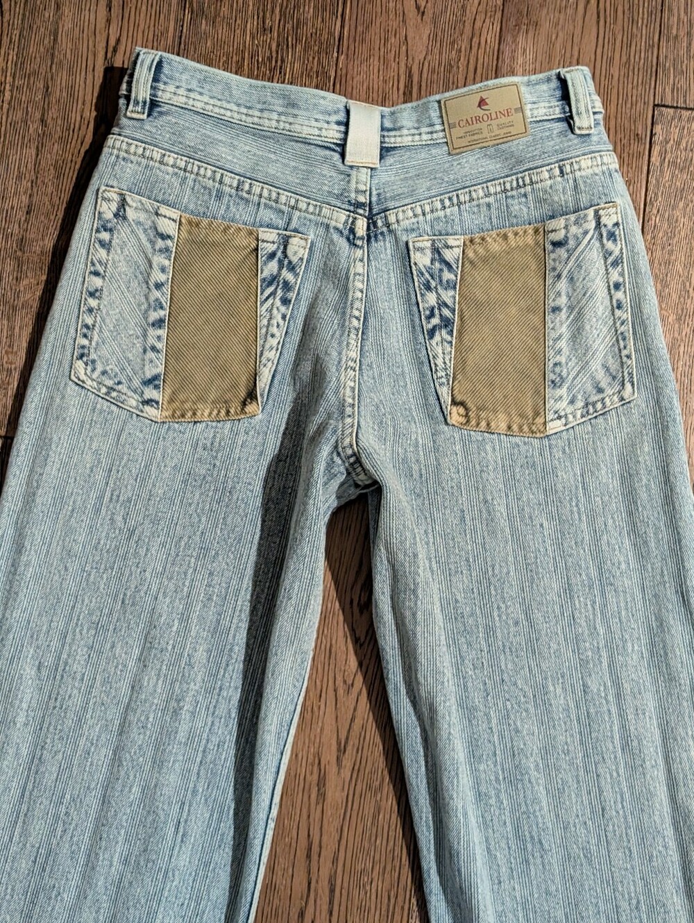 The Cairo Line "Cargos" Relaxed Jeans, Light Blue Stripe - Picture 4 of 14